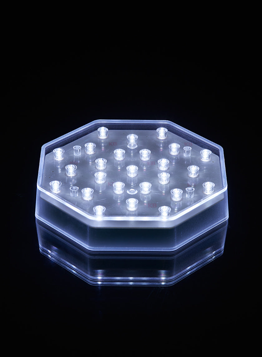 6 1/2in Octagon White LED Light Base Decor Jamali-garden