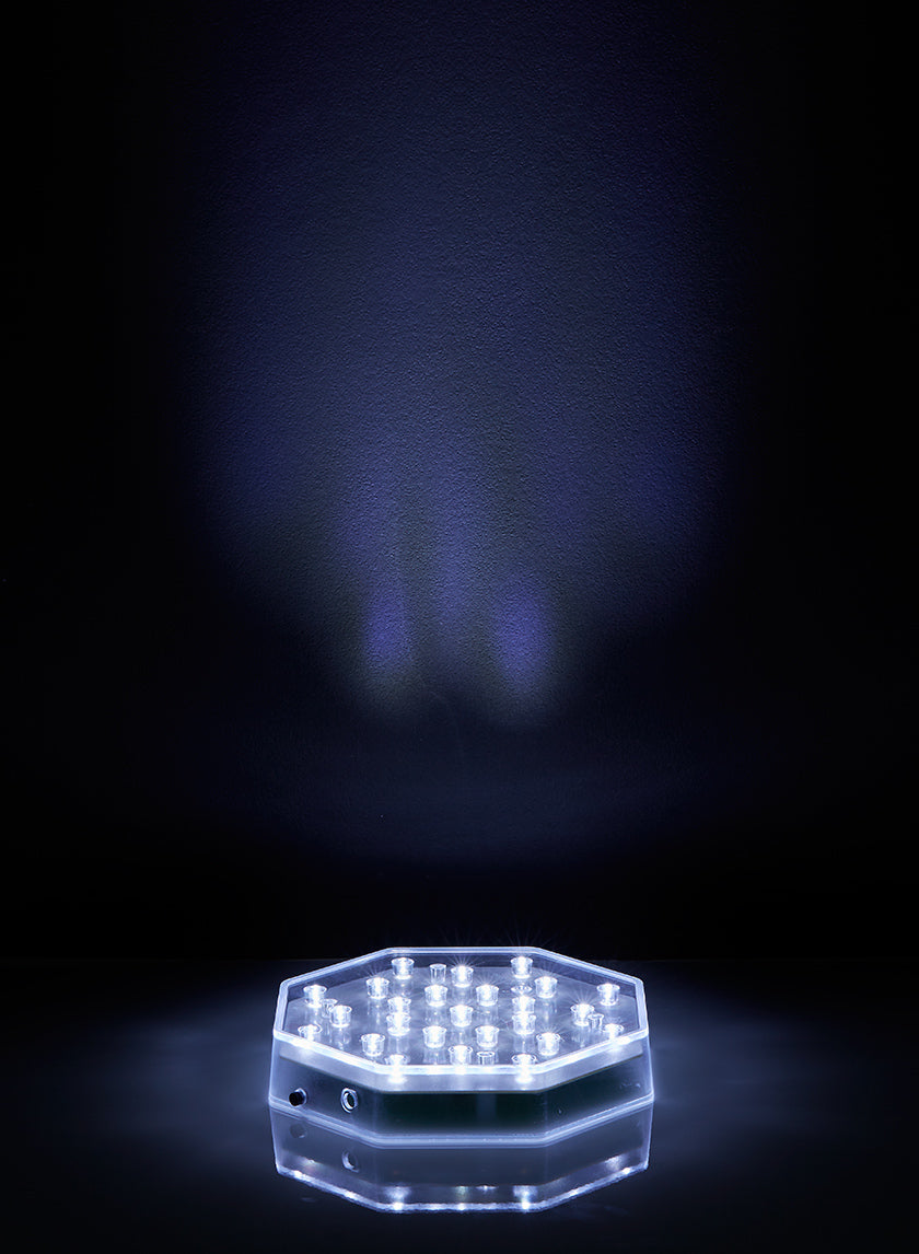 6 1/2in Octagon White LED Light Base Decor Jamali-garden