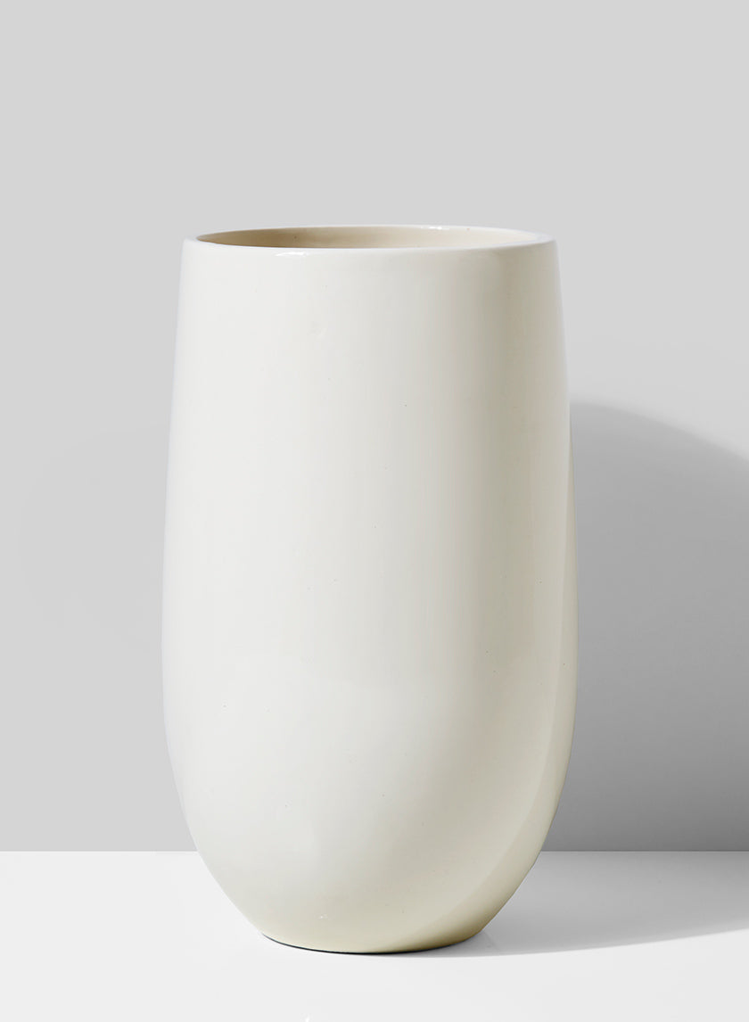 9in Tall White Porcelain U Vase Decor Jamali-garden