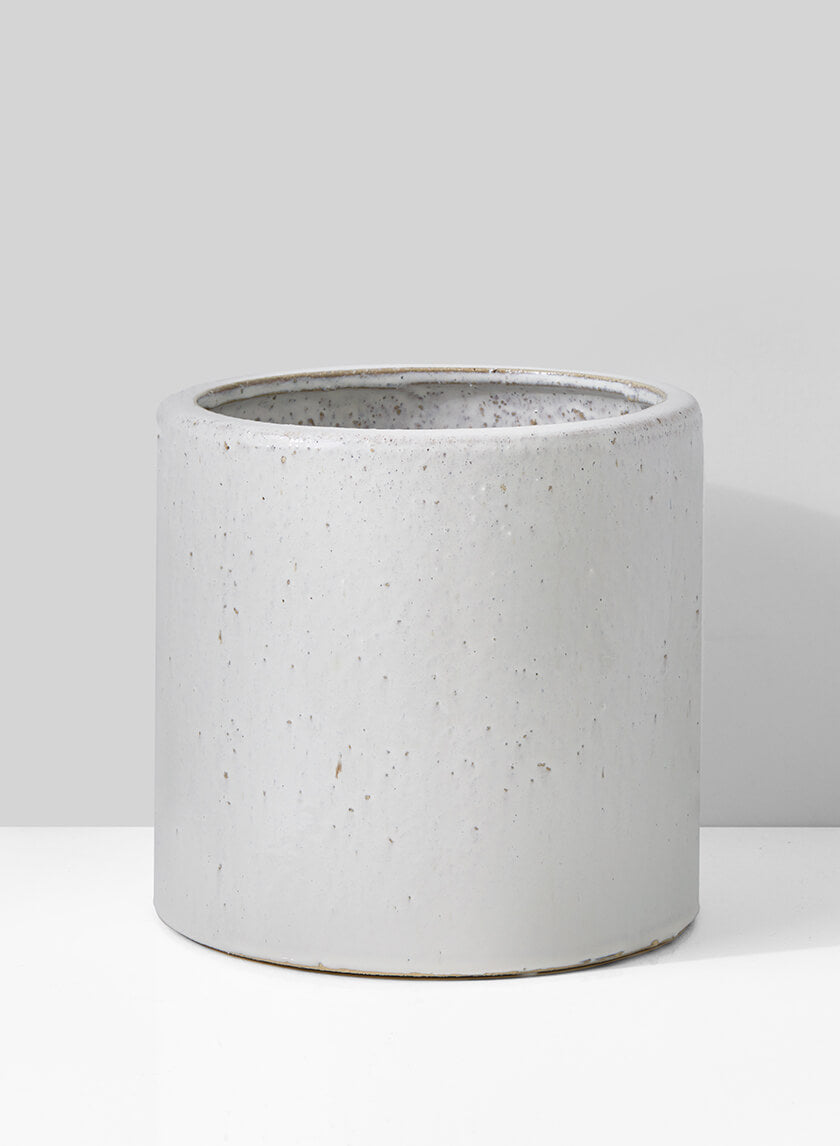 9.5in Tall White Ceramic Round Cachepot Decor Jamali-garden