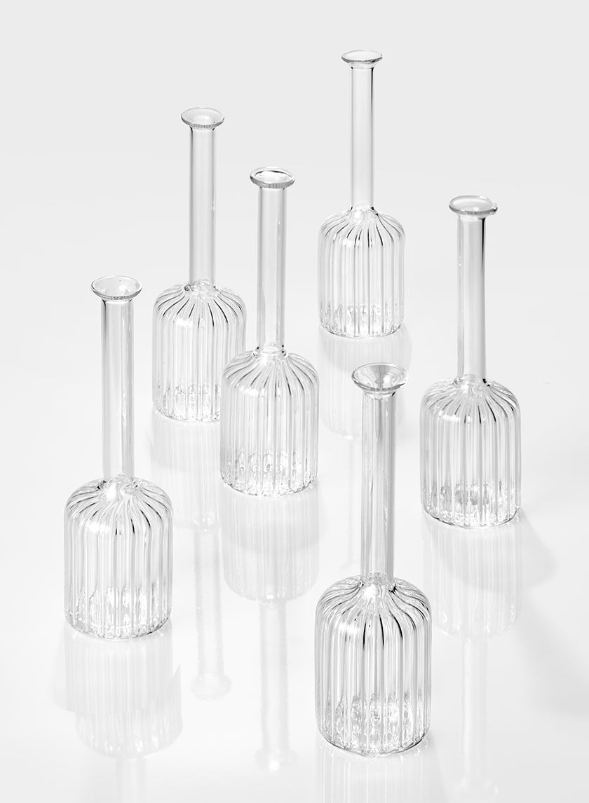 6.5in Tall Optical Glass Cylinder Bud Vase Decor Jamali-garden