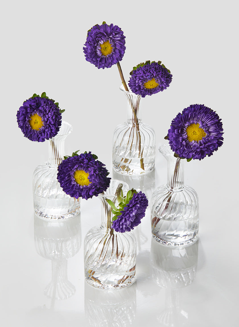 4in Tall Optical Glass Cylinder Bud Vase Decor Jamali-garden