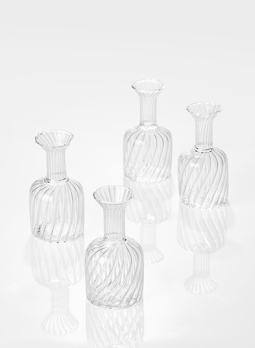 4in Tall Optical Glass Cylinder Bud Vase Decor Jamali-garden