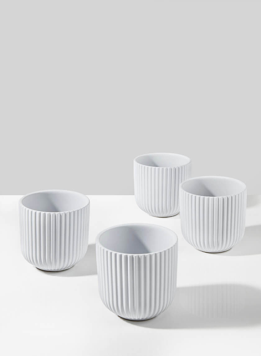 5.25in Tall Oslo White Ceramic Pot, Small Decor Jamali-garden