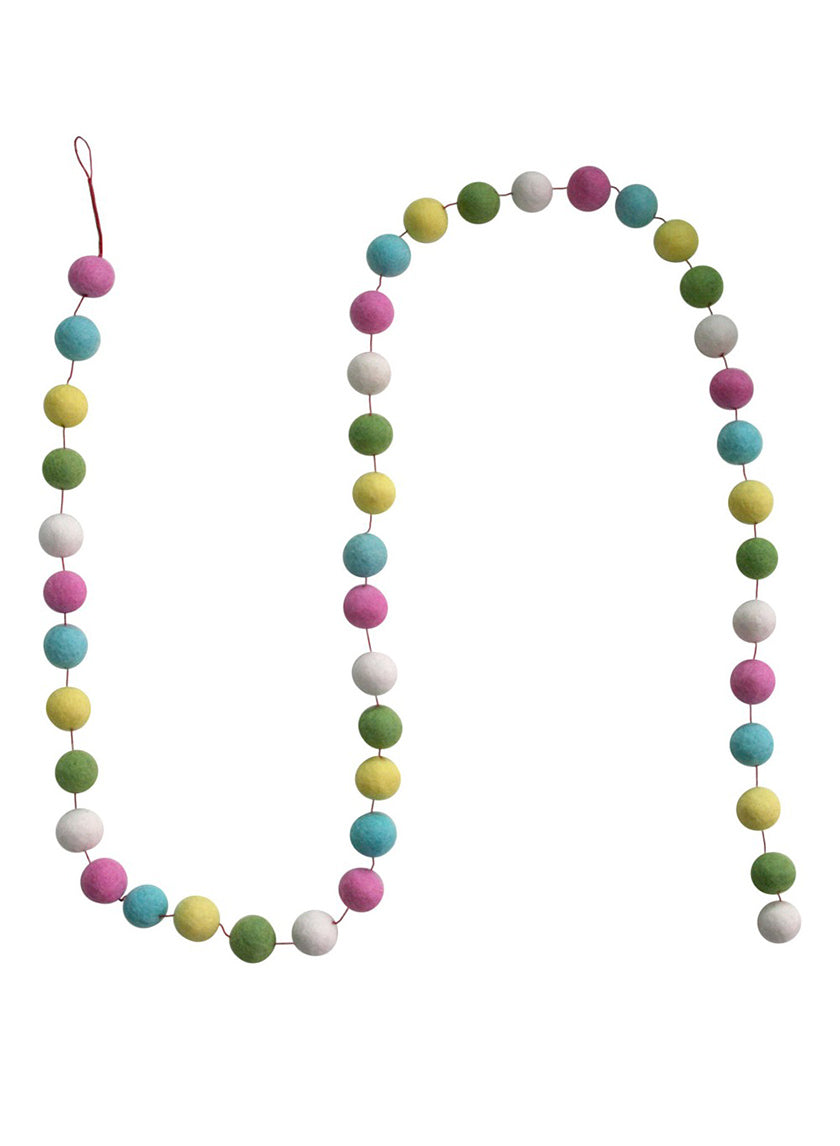 5ft Long Pastel Felt Ball Garland Decor Jamali-garden