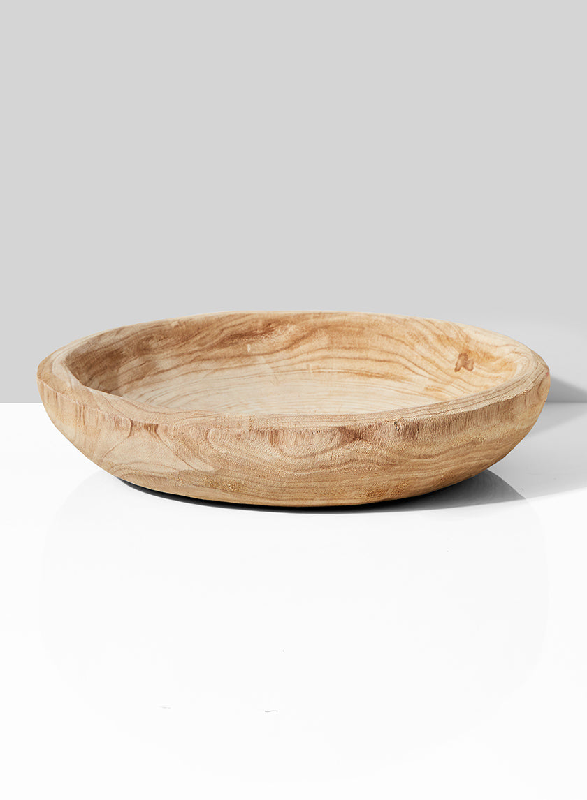 Round Paulownia Wood Tray Decor Jamali-garden