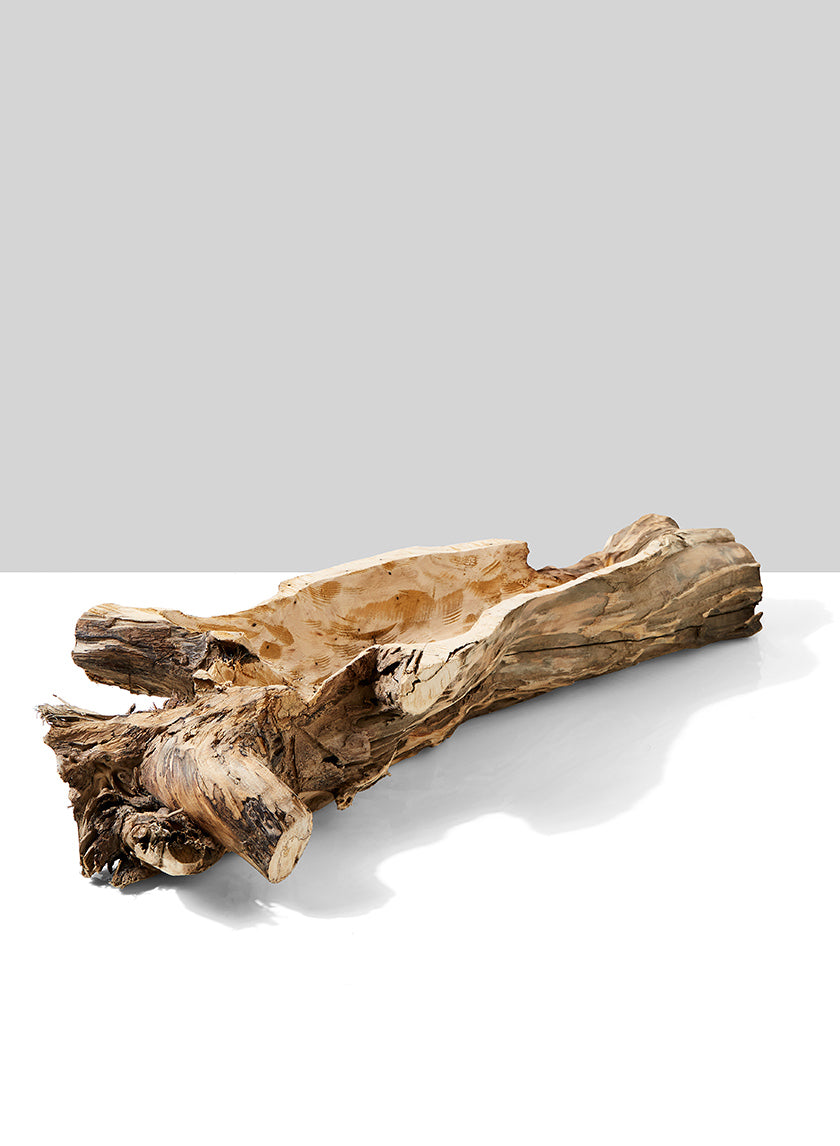 23in Long Paulownia Wood Trunk Bowl Decor Jamali-garden