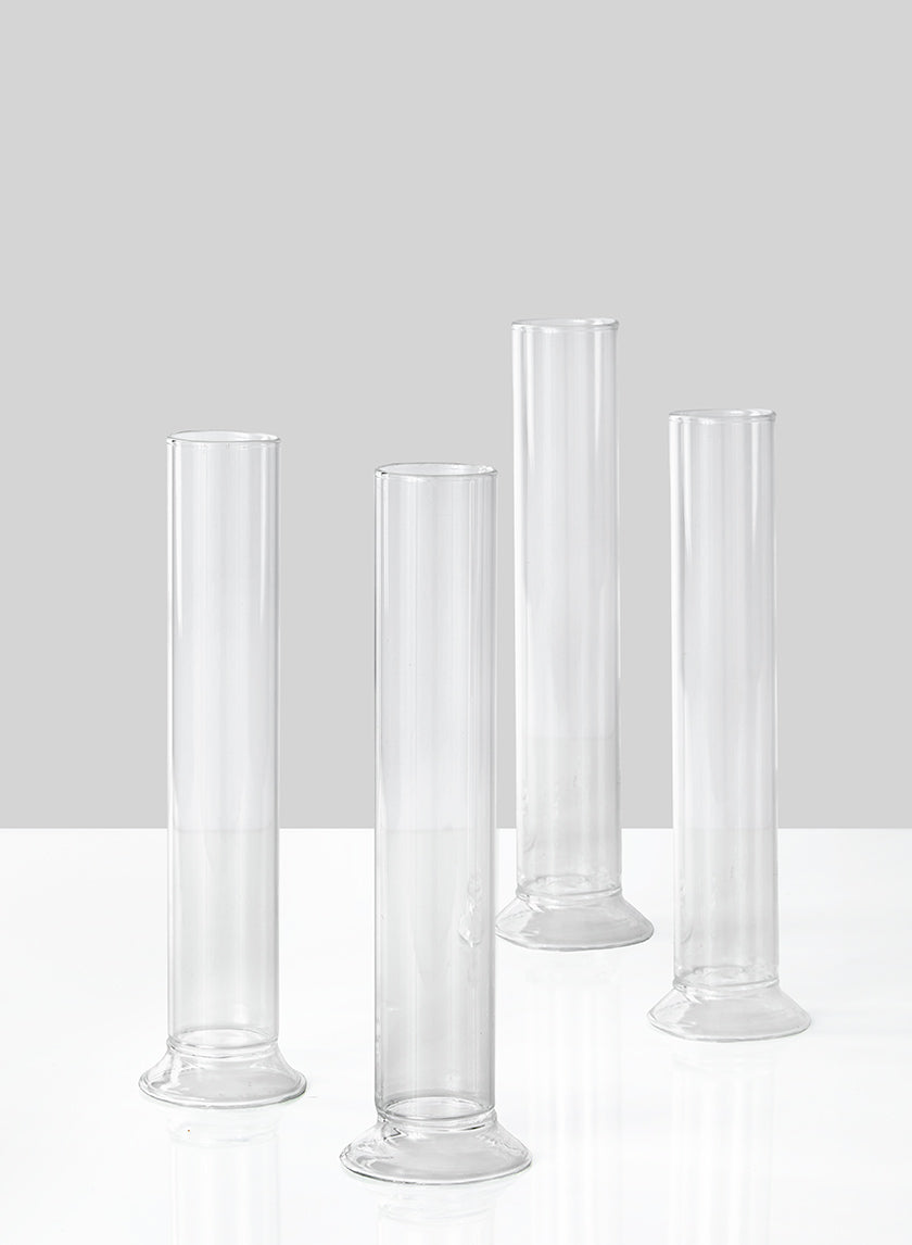 8in Tall Pedestal Glass Bud Vase Decor Jamali-garden
