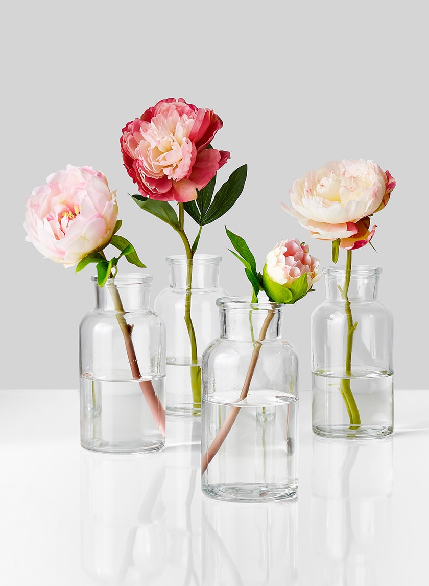 6.5in Tall Glass Bottle With Cork Decor Jamali-garden
