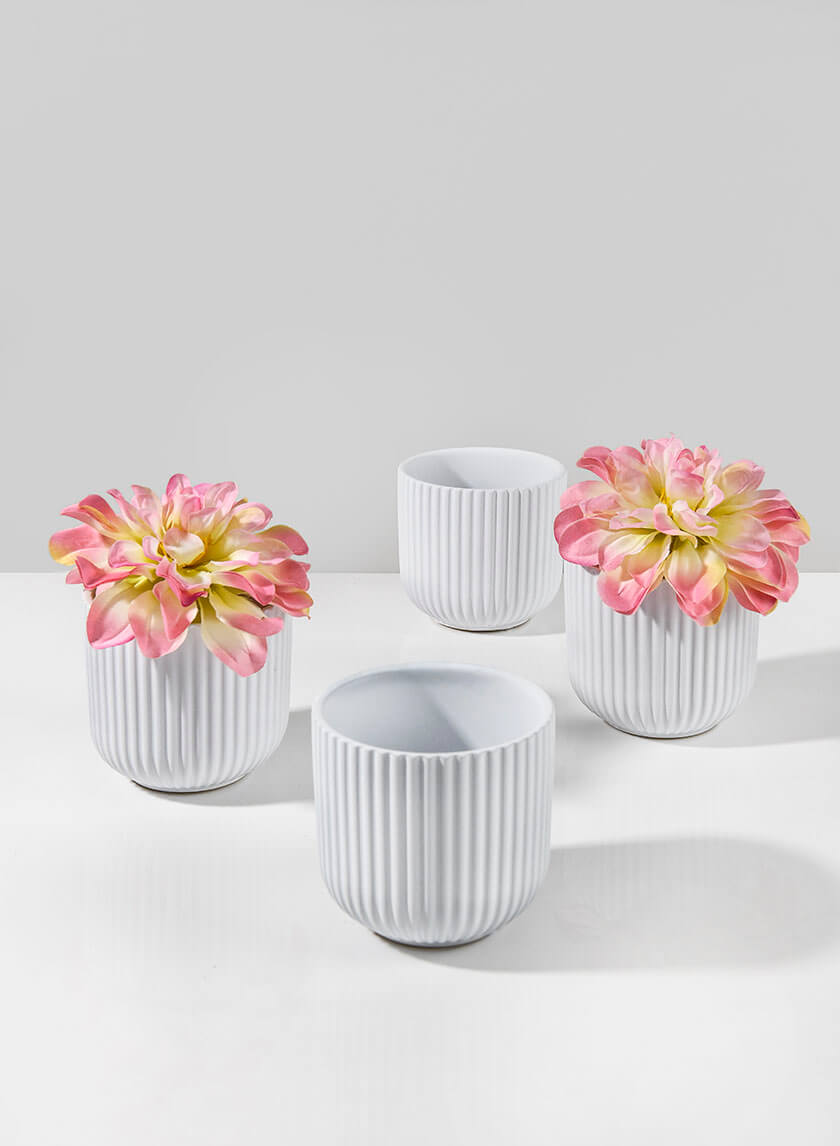 5.25in Tall Oslo White Ceramic Pot, Small Decor Jamali-garden