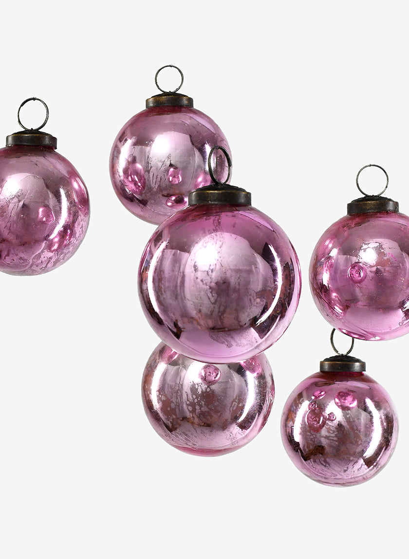 3in Round Antique Rose Glass Ball Ornament in Window Box Decor Jamali-garden