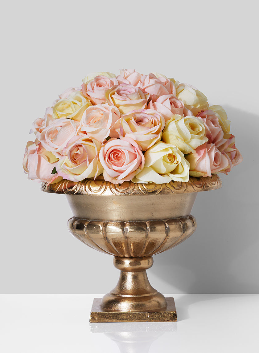 10in Tall Sorrento Gold Urn Decor Jamali-garden