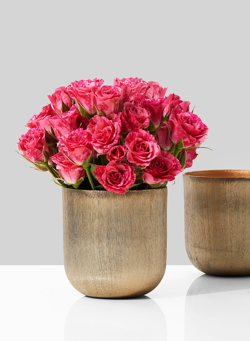 4in Tall Gold Iron Vase Decor Jamali-garden