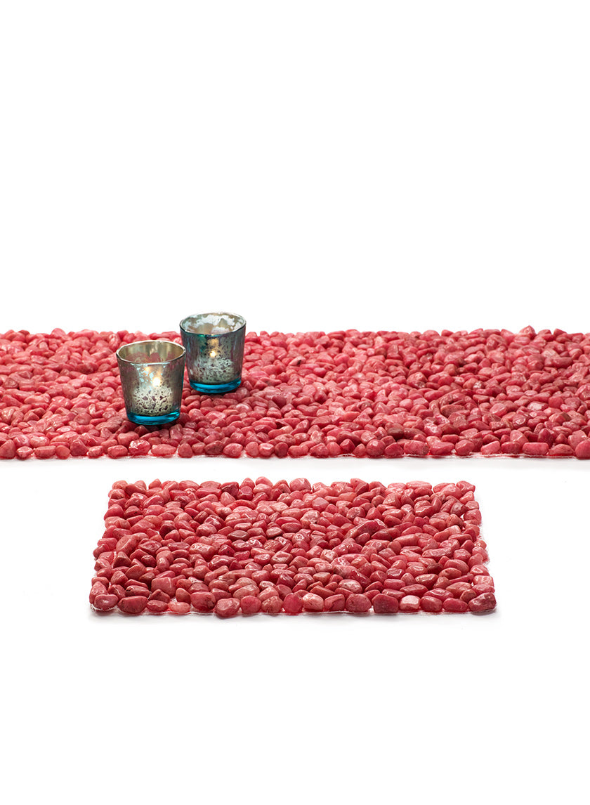 Pink Stone Runner &amp; Placemat Decor Jamali-garden