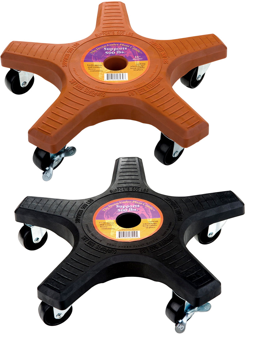 Black &amp; Terracotta Plant Caddies Decor Jamali-garden