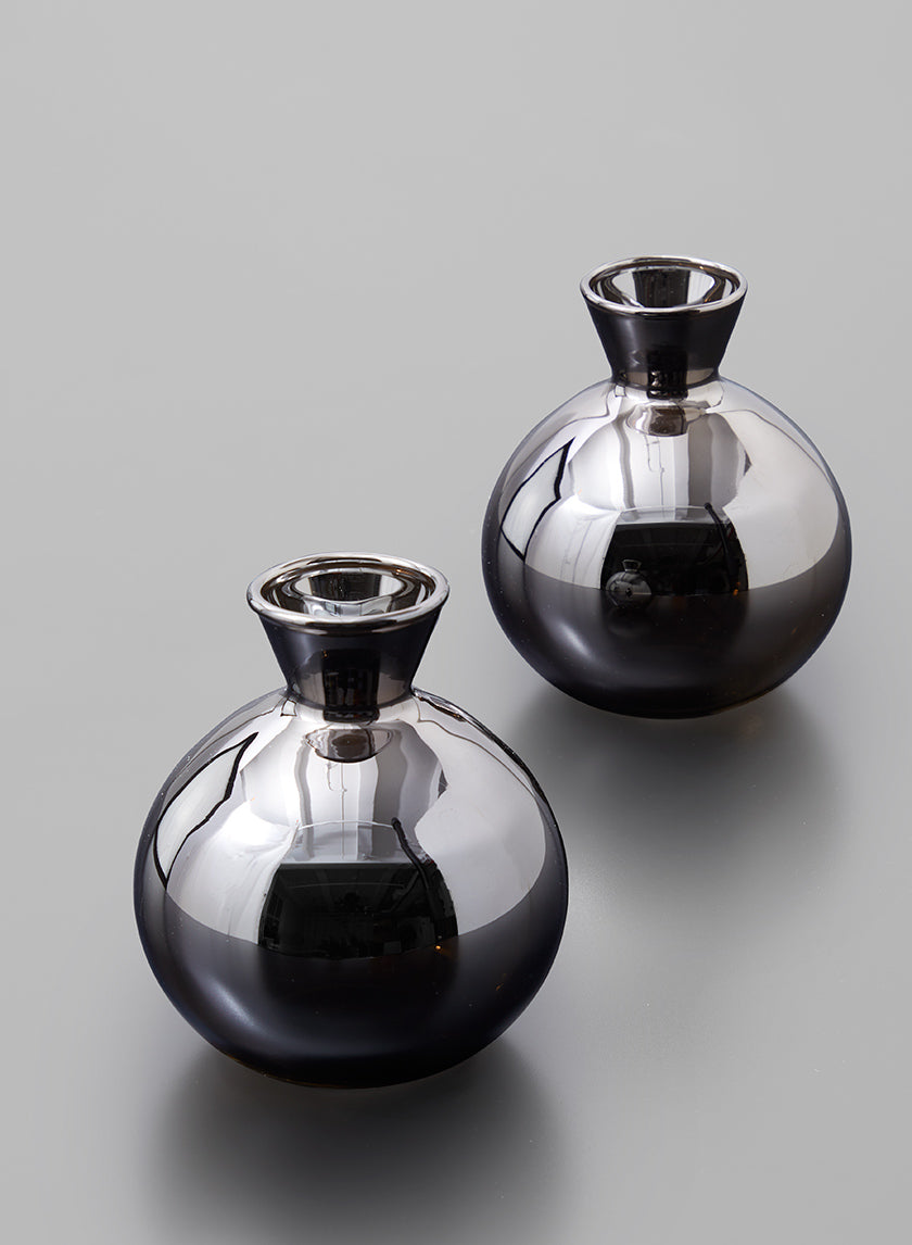 4in Wide Platinum Bud Vase Decor Jamali-garden