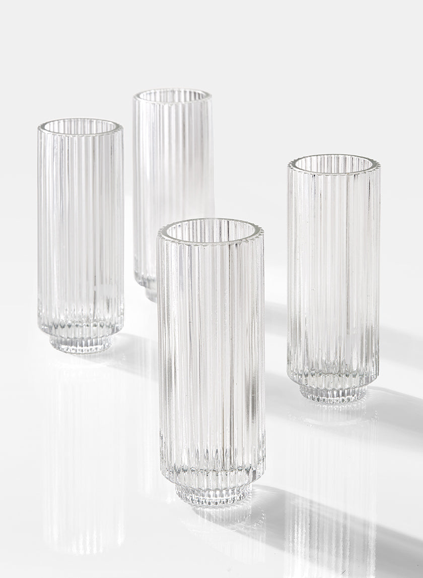 6.25in Tall Pleated Glass Votive Holder Decor Jamali-garden