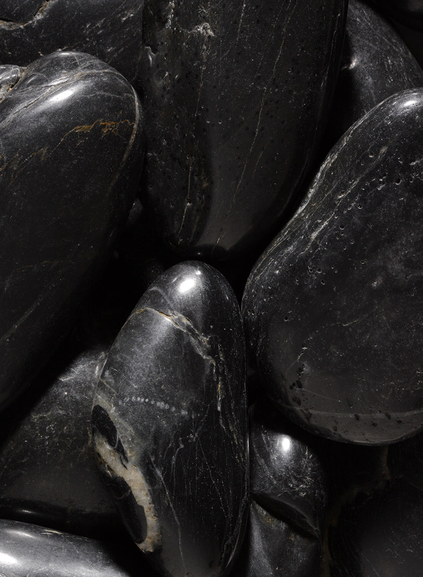 Polished Black River Stones Decor Jamali-garden