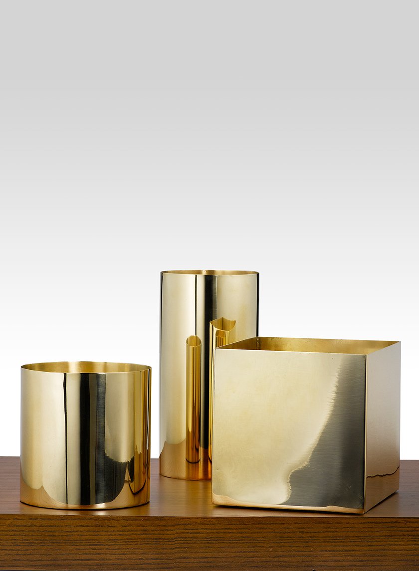 Gold Stainless Steel Cylinders Decor Jamali-garden