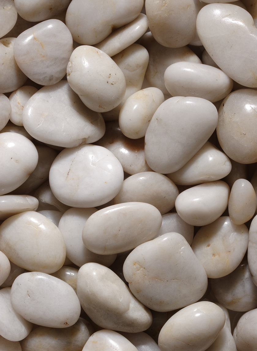 Polished White Mini River Stones Decor Jamali-garden