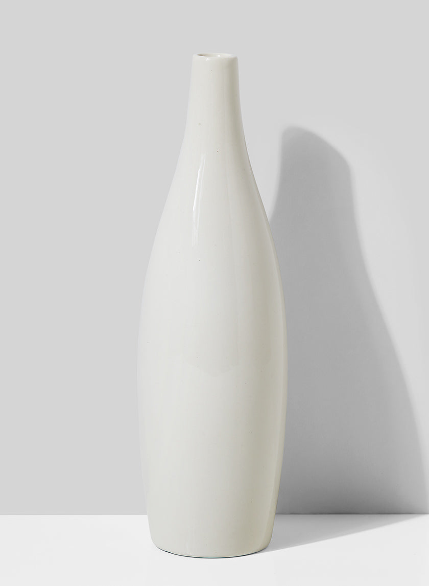 12.5in Tall White Porcelain Bottle Vase Decor Jamali-garden