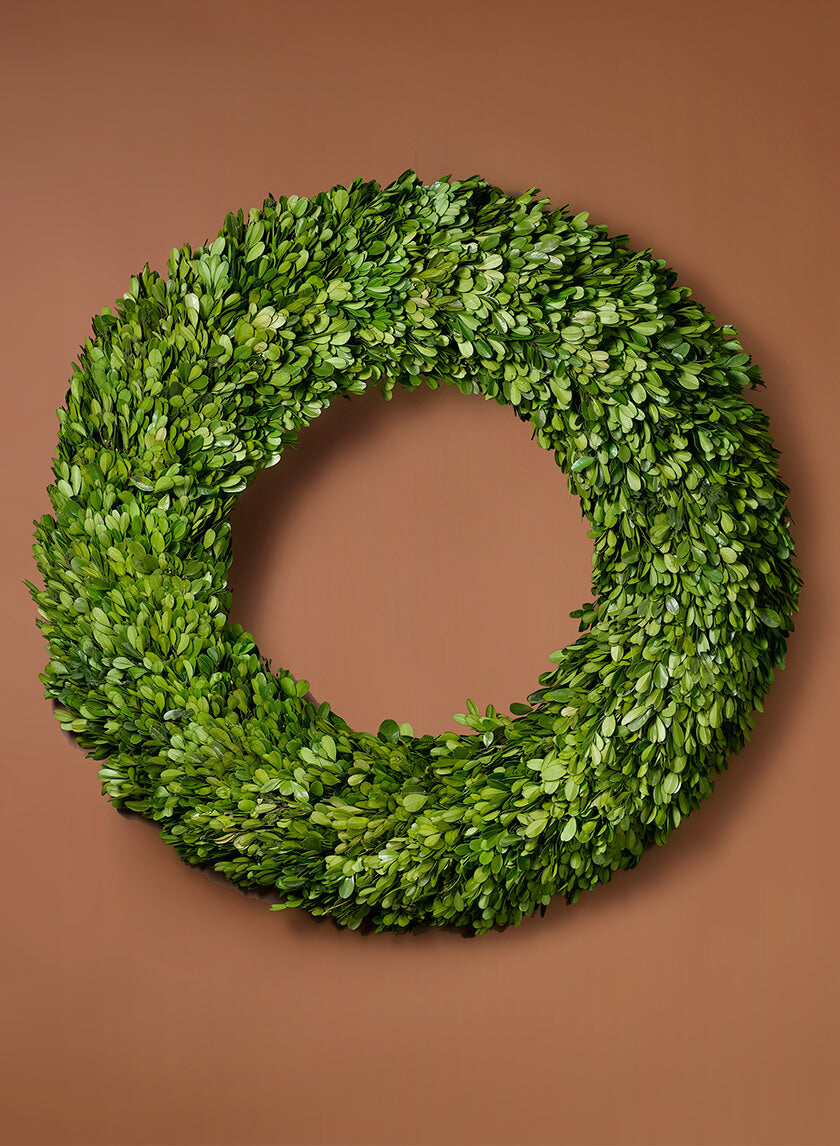 24in Wide Preserved Boxwood Wreath Decor Jamali-garden
