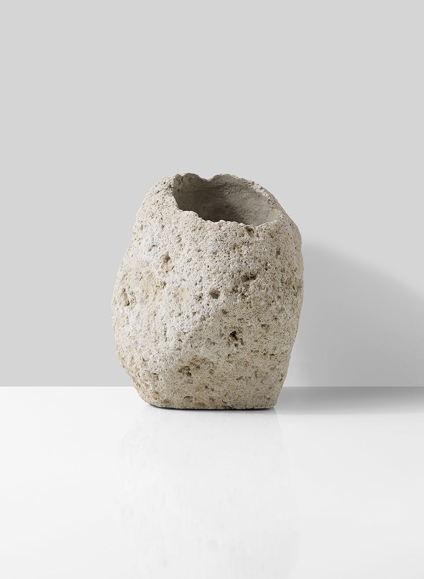 4.25in Tall Lava Rock Vase, Mini Decor Jamali-garden