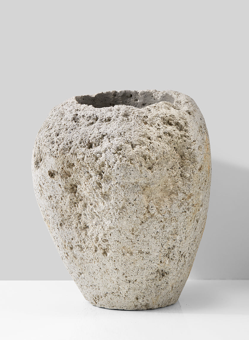 9.5in Tall Lava Rock Vase, Medium Decor Jamali-garden