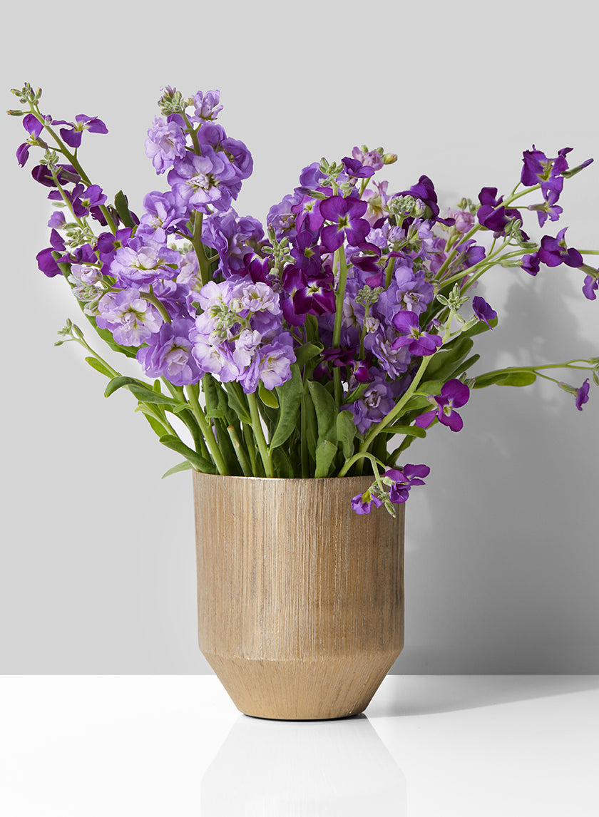 6in Tall Tapered Gold Aluminum Vase Decor Jamali-garden