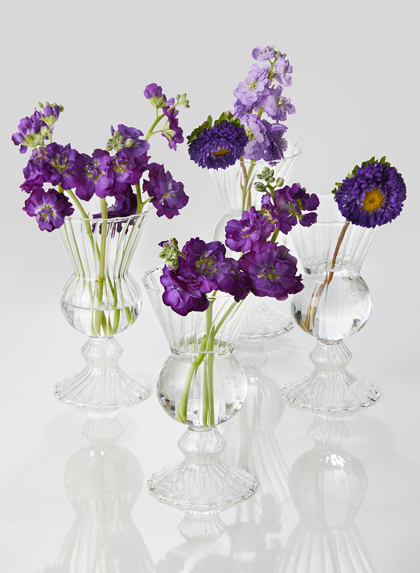 6in Tall Optical Glass Mini Urn Vase Decor Jamali-garden