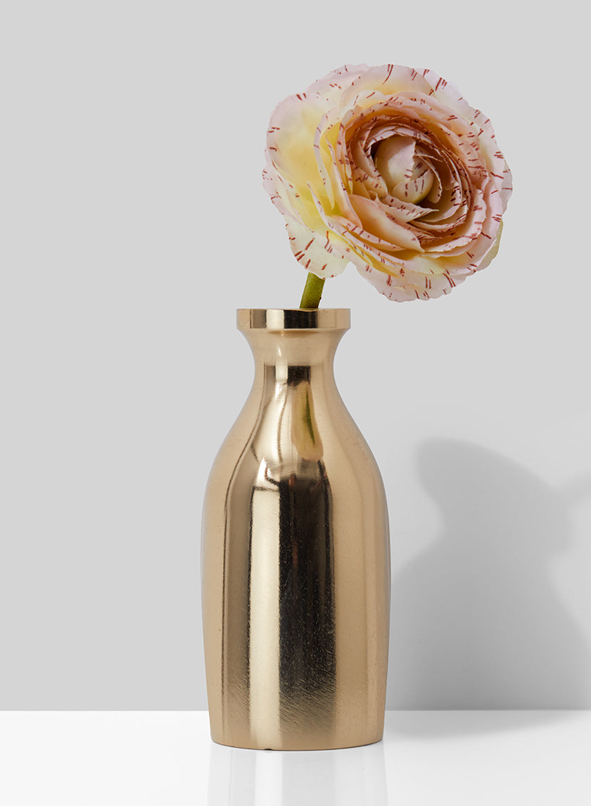 5.25in Tall Gold Coffee Table Bud Vase Decor Jamali-garden