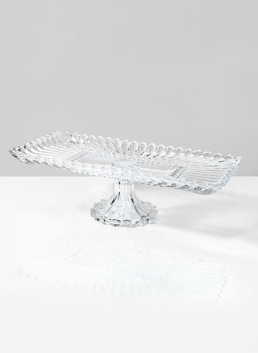 14.75in Long Verre Festonne Pastry Tray Decor Jamali-garden