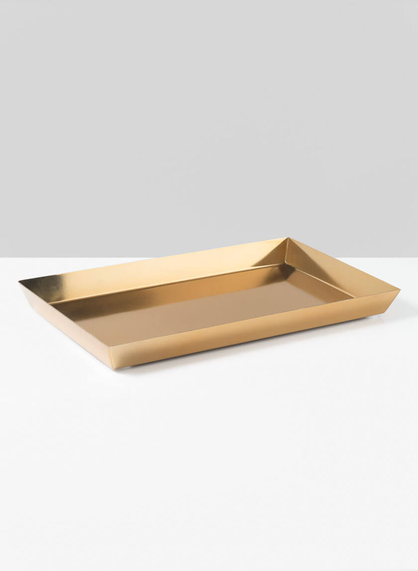 12in Long Rectangular Le Mans Gold Tray Decor Jamali-garden