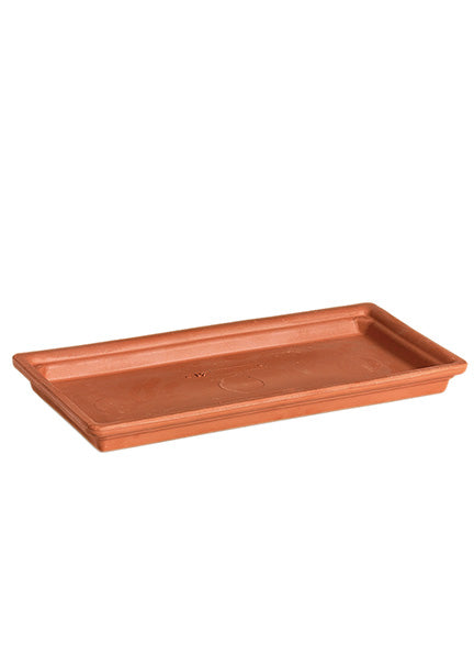 12.25in Long Rectangular Waterproof Clay Saucer Decor Jamali-garden
