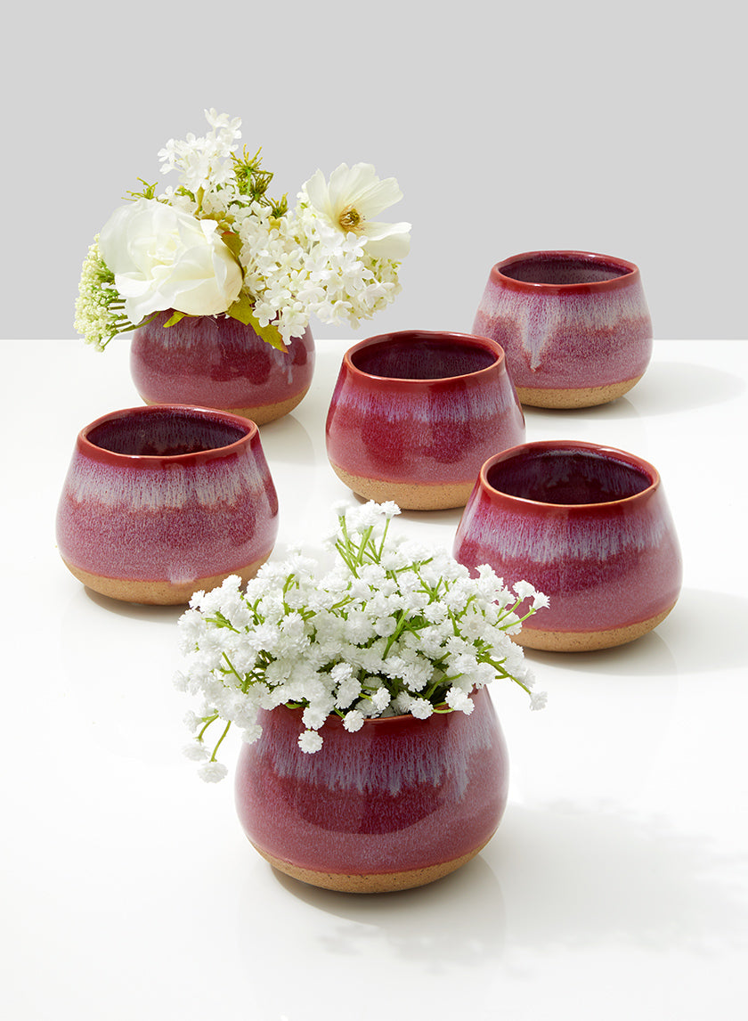 4in Wide Red Ceramic Potter&