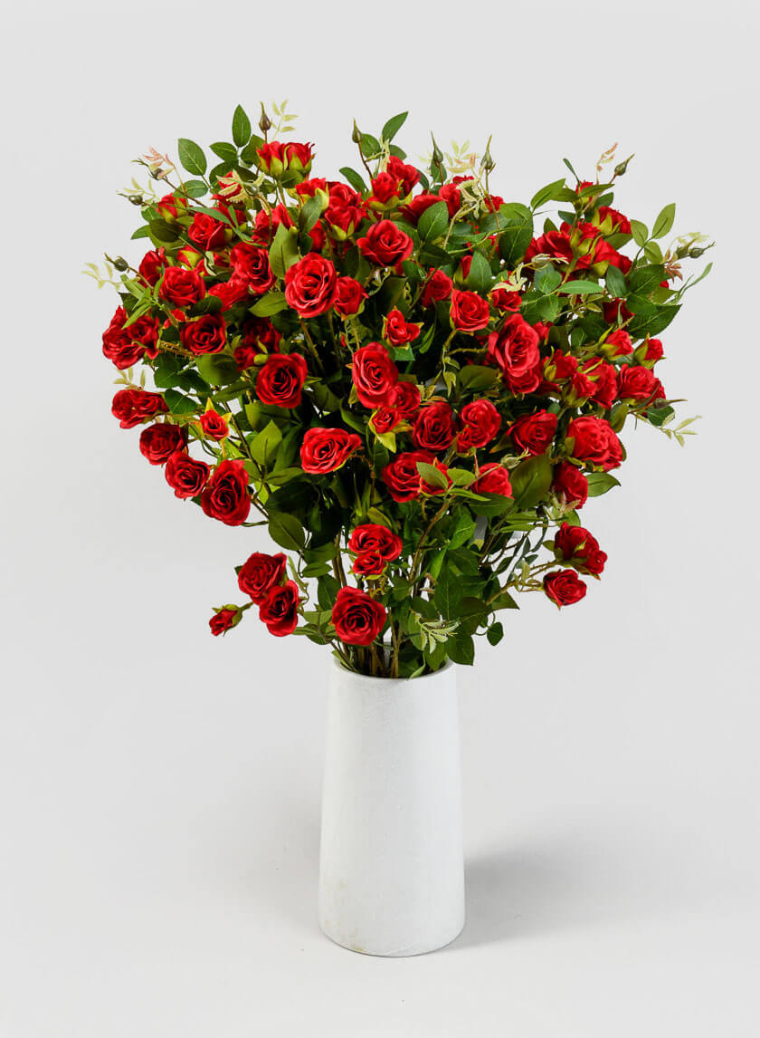 32in Long Red Old China Monthly Rose Decor Jamali-garden