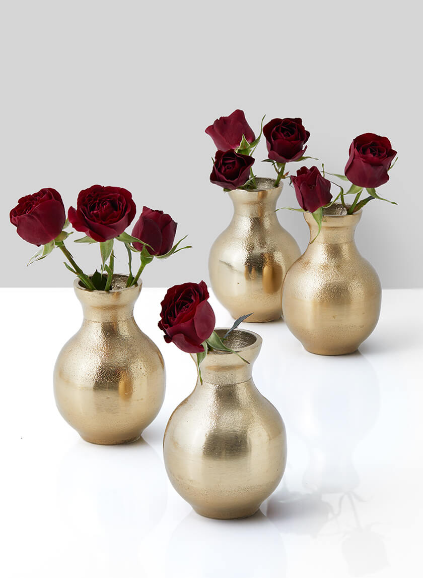 4.5in Tall Chateau Classic Gold Bud Vase Decor Jamali-garden