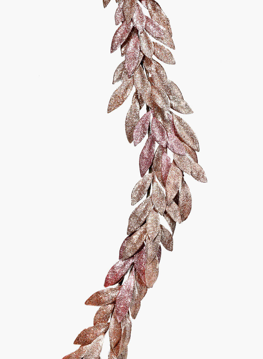 6ft Long Rose Gold Bay Leaf Garland Decor Jamali-garden
