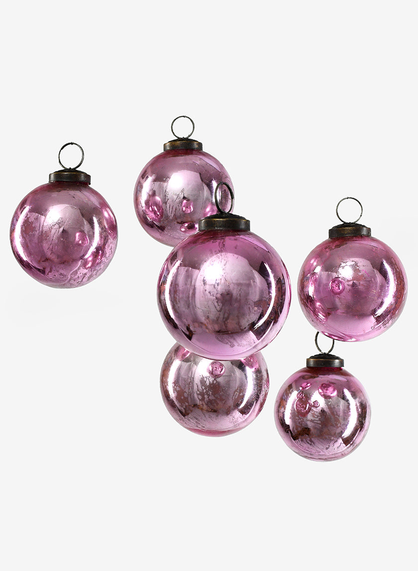 3in Round Antique Rose Glass Ball Ornament in Window Box Decor Jamali-garden