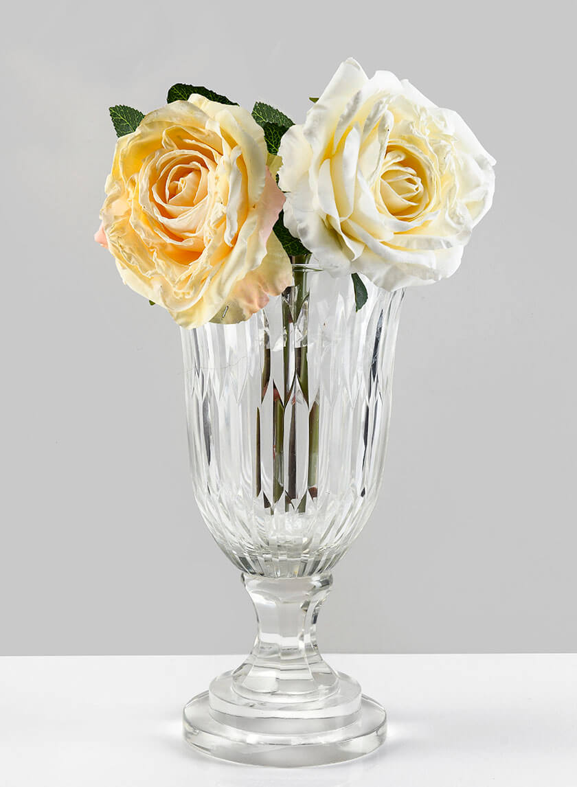 9.5in Tall Limoge Etched Glass Urn Decor Jamali-garden
