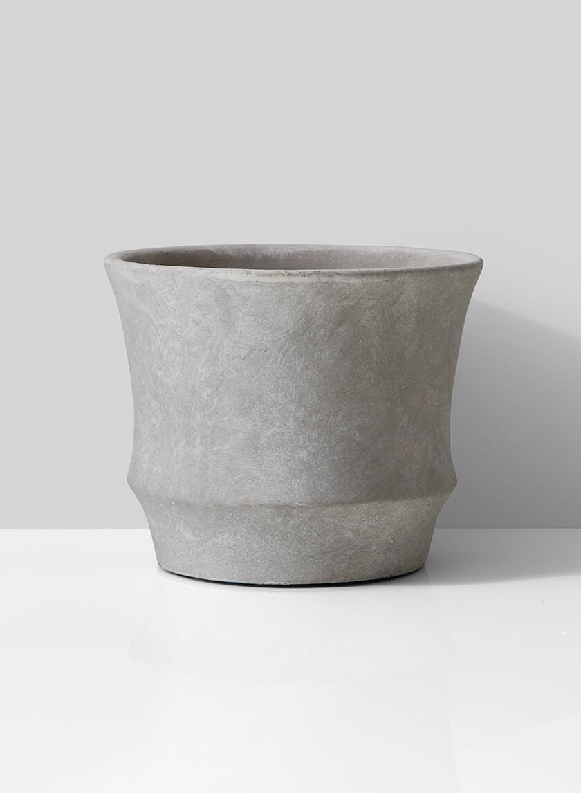 6in Tall Atelier Corded Cement Pot Decor Jamali-garden