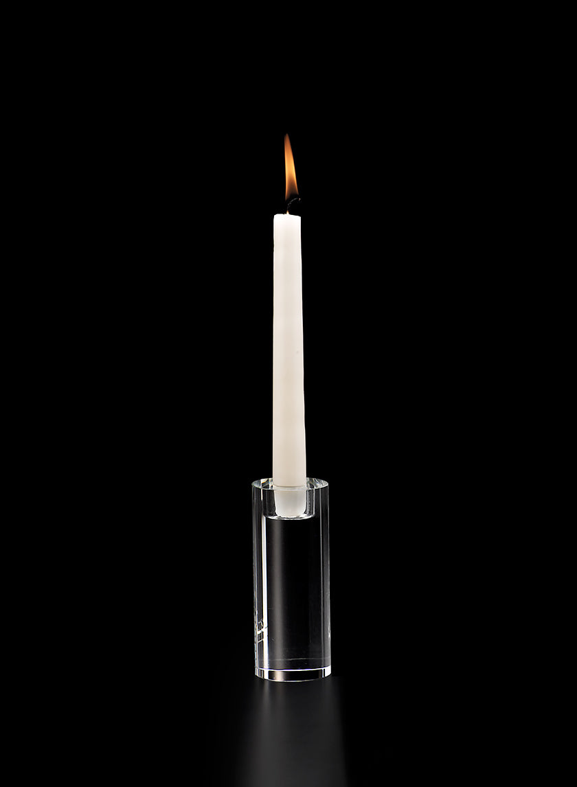 5in Tall Round Crystal Block Taper Candle Holder Decor Jamali-garden