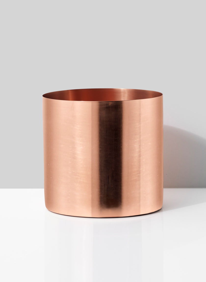 5in Tall Copper Plated Cylinder Vase Decor Jamali-garden