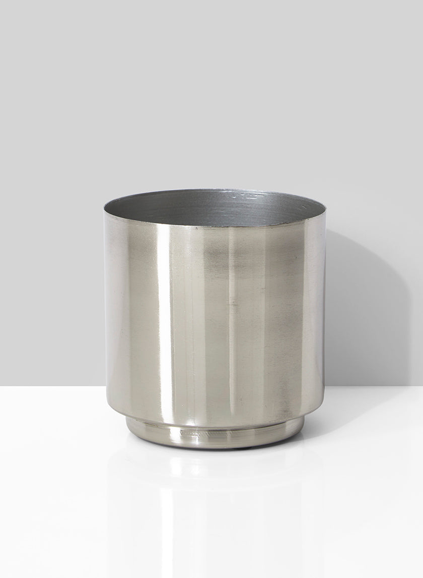 4in Tall Silver Vase Decor Jamali-garden
