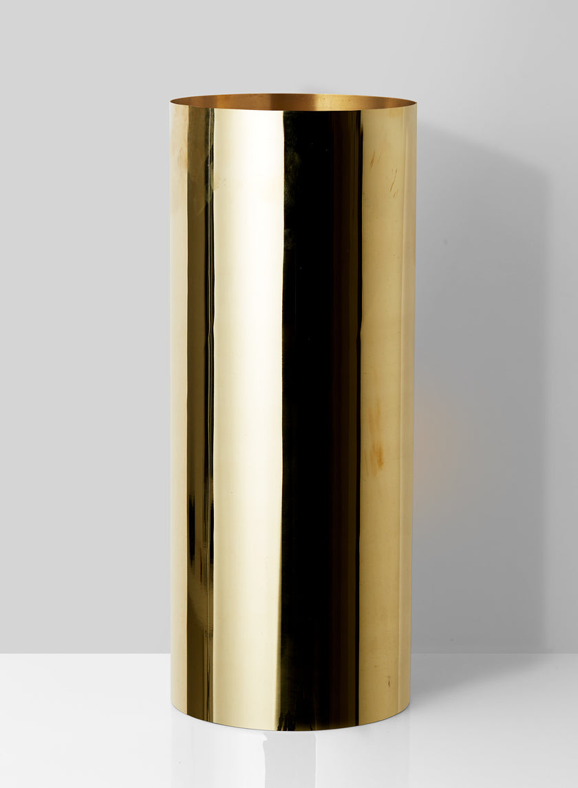 20in Tall Gold Stainless Steel Cylinder Decor Jamali-garden
