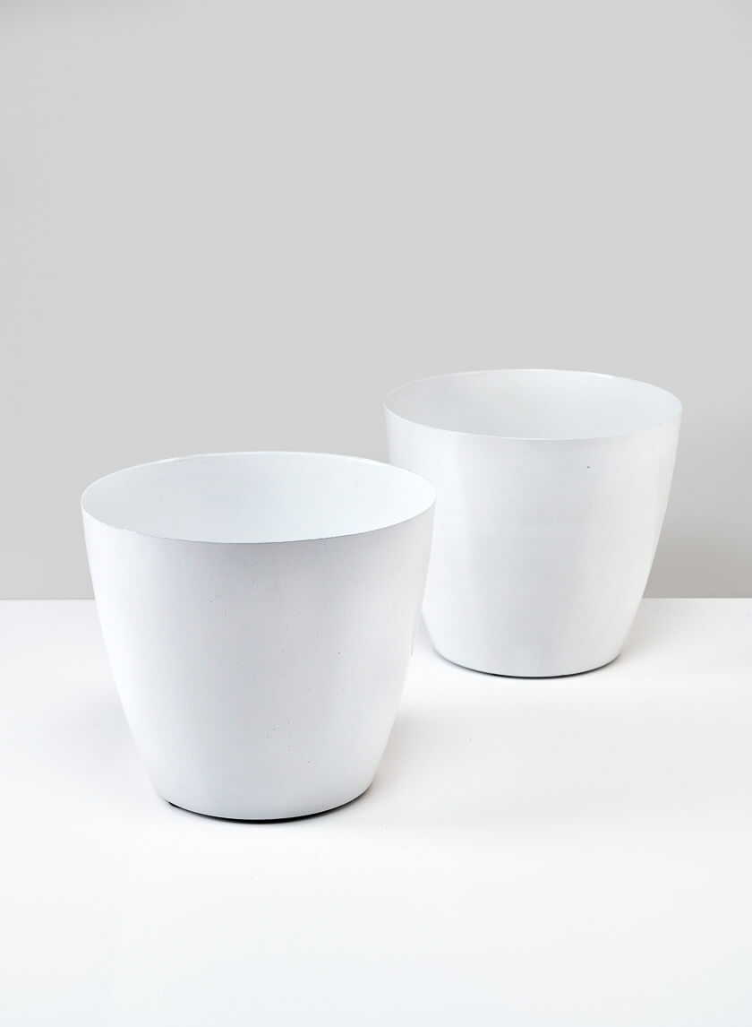 5.5in Tall White Elegance Cachepot, Set of 2 Decor Jamali-garden