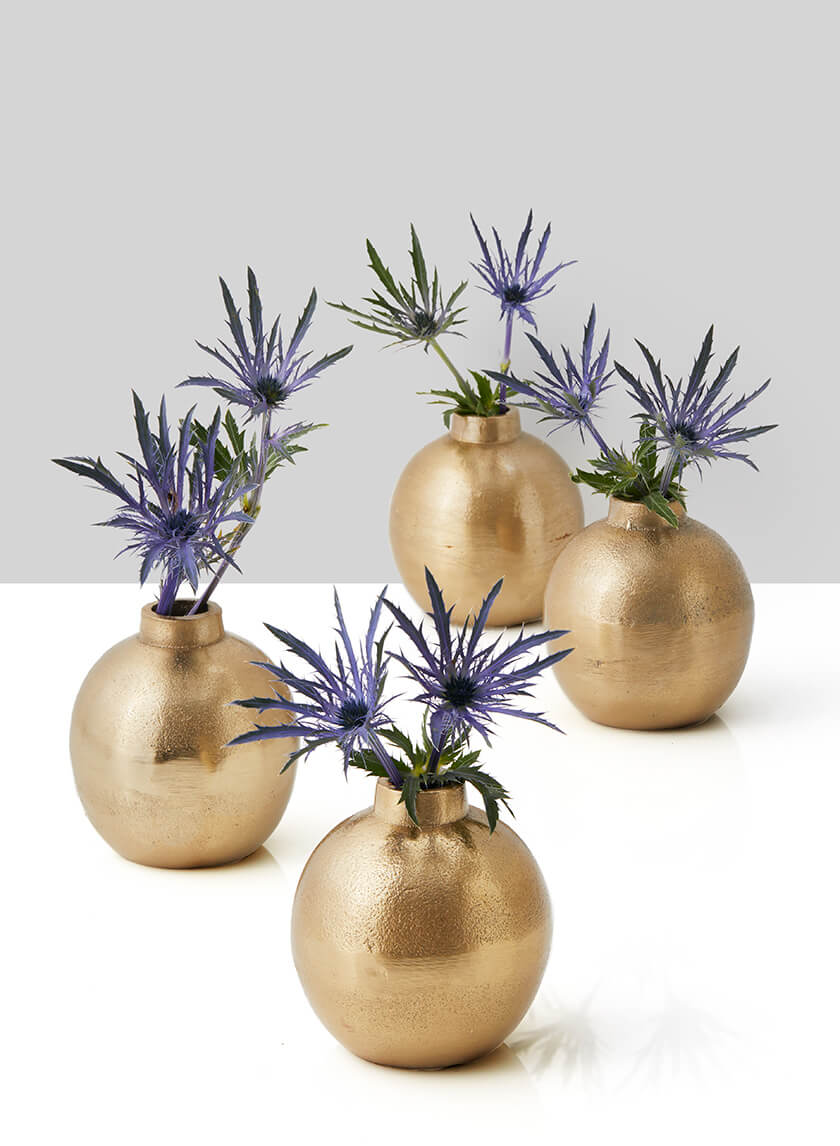 3.5in Tall Chateau Gold Ball Bud Vase Decor Jamali-garden