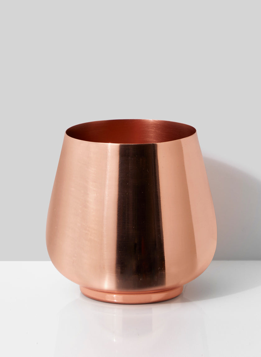 3in Tall Copper Plated Egg Pot, Mini Decor Jamali-garden