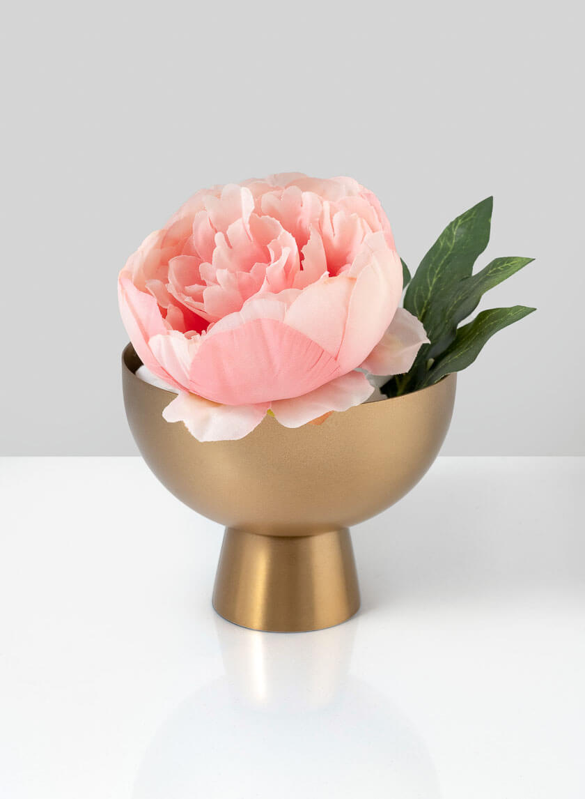 4.5in Wide Le Mans Matte Gold Pedestal Bowl Decor Jamali-garden