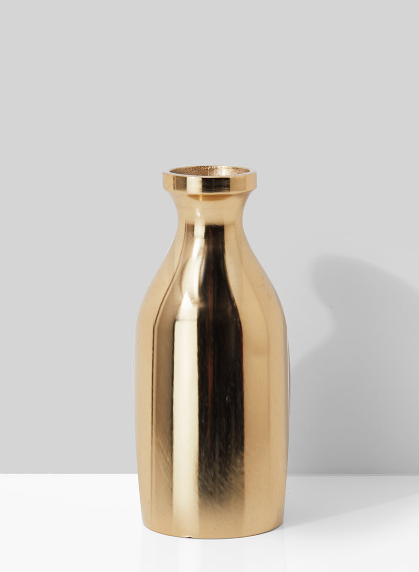 5.25in Tall Gold Coffee Table Bud Vase Decor Jamali-garden
